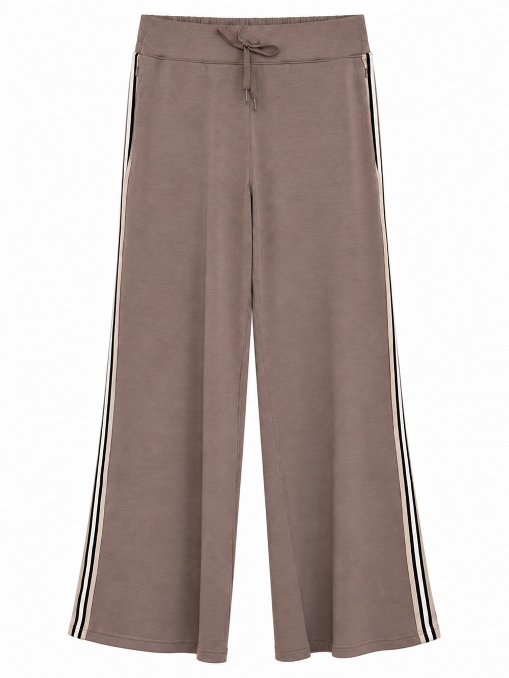 Alp N Rock Blake Fossil Taupe Side Stripe Wide Leg Lounge Pants Small S